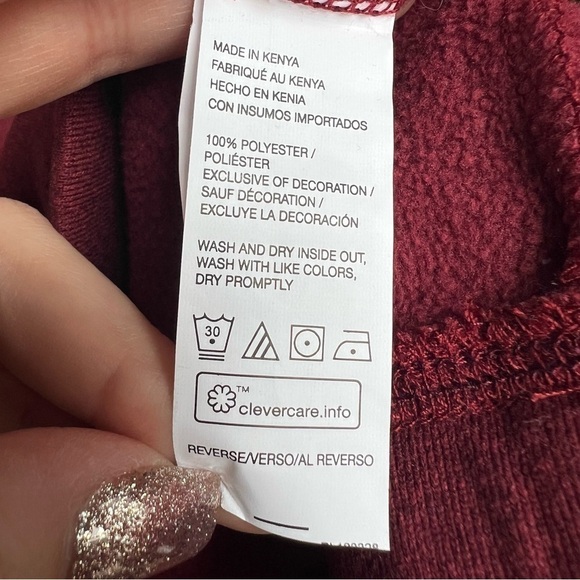 Izod Saltwater Men’s Maroon 1/4 Zip Fleece Lined Lightweight Pullover, Large - Picture 5 of 8